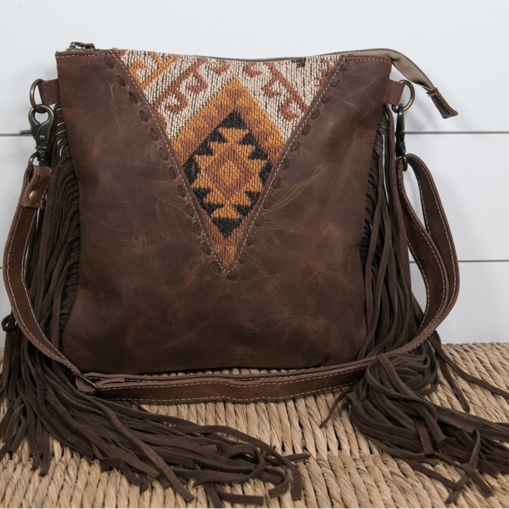 Myra Bag Brown and Tan Crossbody Bag